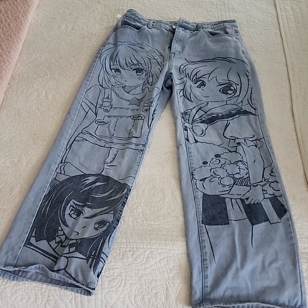 Blue jeans with Graphic design
